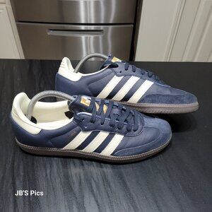 Adidas Samba OG Originals Men's Night Navy Blue/Off White Brown Gum Sneakers